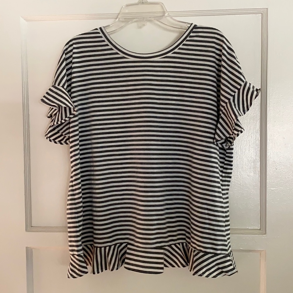 Dreamers Grey Striped Top Size Small